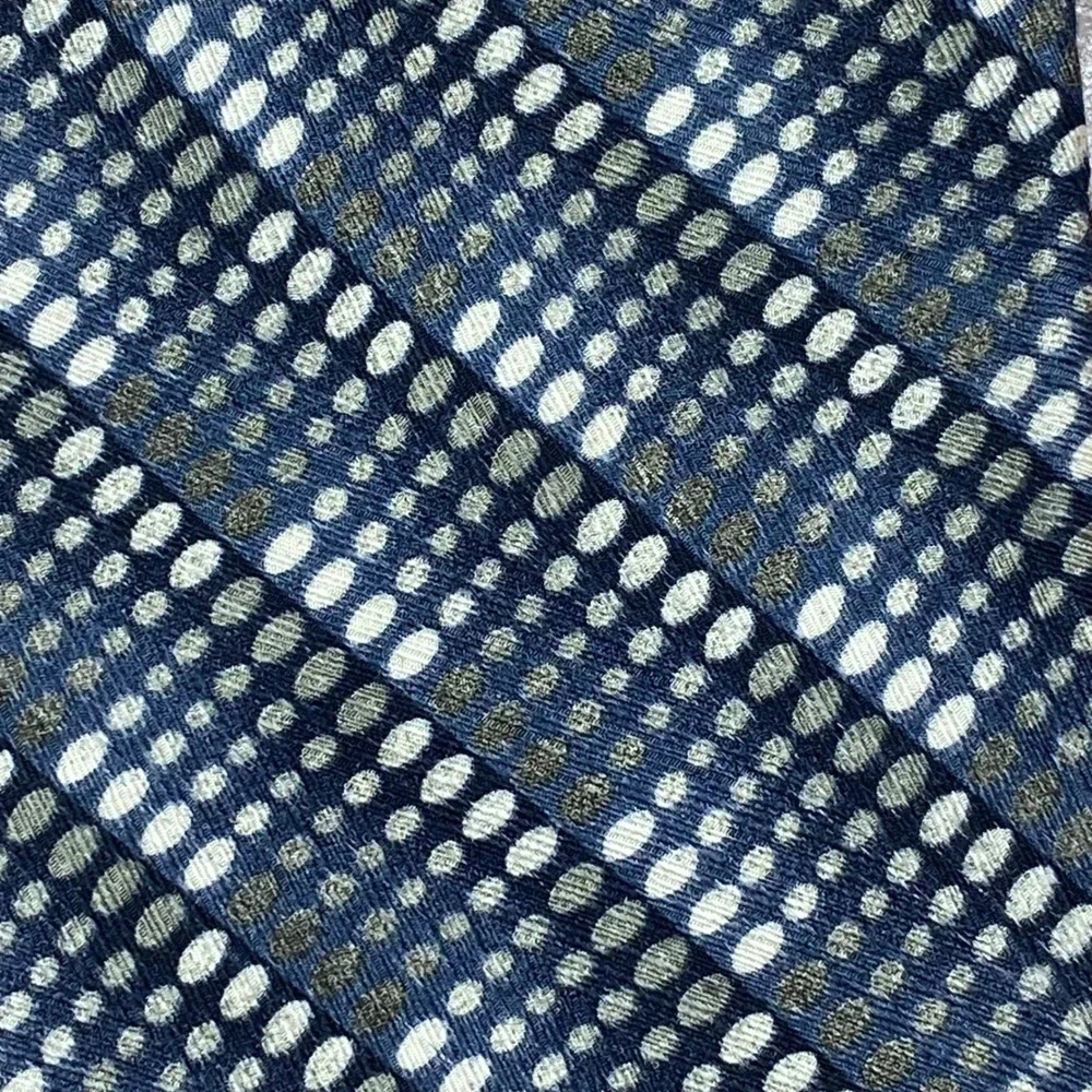 Stefano Conti Mens Italian‎ Silk Tie Blue Gold Geometric Dotted Stripe Canada